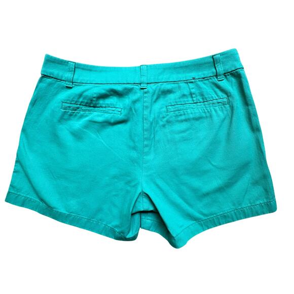 J.CREW Women’s 10  Green Chino Shorts Cotton Slash Pockets Hook & Loop Closure - Picture 4 of 7